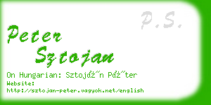 peter sztojan business card